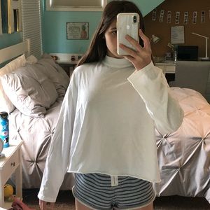 aerie white mock neck